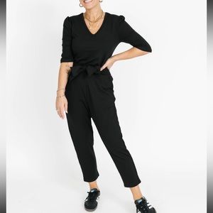Smash & Tess Amanda Romper in Midnight Black. Size Medium